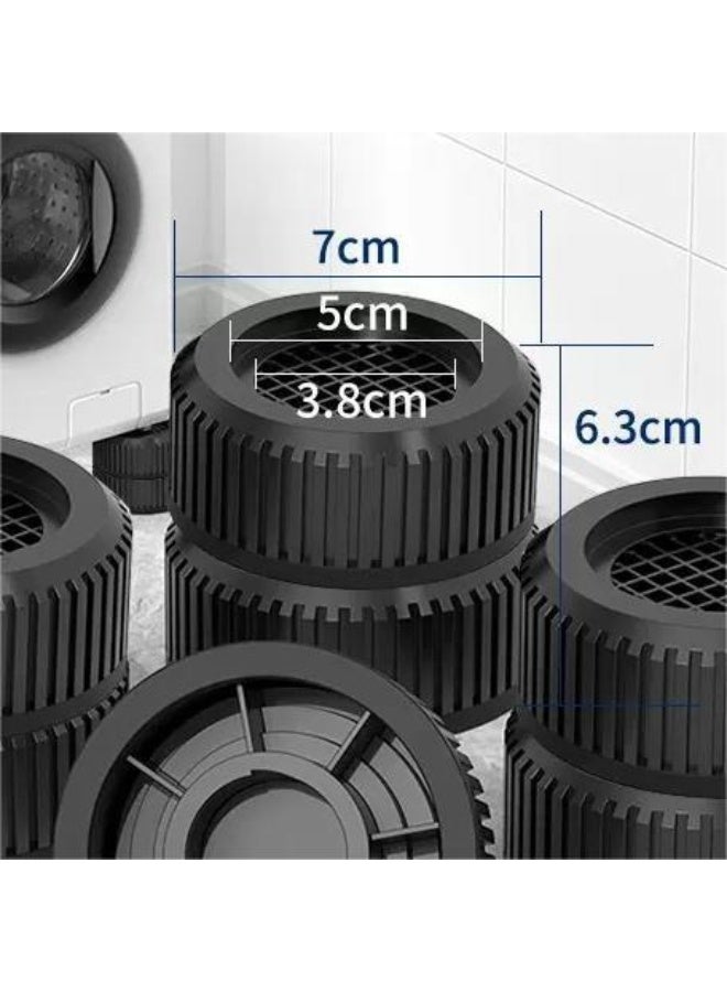 Arabest Round Bed Risers 4-Packs Adjustable Furniture Leg Extenders, (2.5" Hgt) Heavy Duty Anti-Slip Lifts for Couch, Desk, Chair, Cabinet, Dorm Underbed Storage(2-Layers, Black) - Image 4